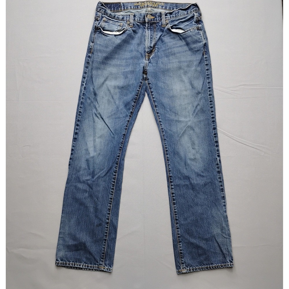 American Eagle Original Straight Jeans Mens 33x34 Blue‎ Denim Medium Wash 2629